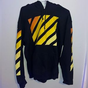 Mens Graphic Hoodie Black Orange Yellow